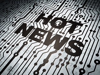 Image showing News concept: circuit board with Hot News