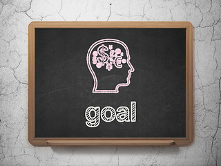 Image showing Advertising concept: Head With Finance Symbol and Goal