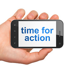 Image showing Timeline concept: Time for Action on smartphone
