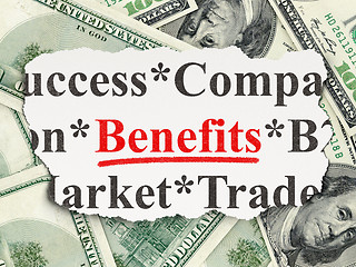 Image showing Business concept: Benefits on Money background