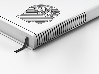 Image showing Business concept: closed book, Head With Finance Symbol