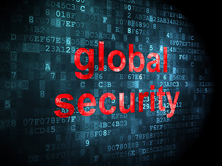 Image showing Safety concept: Global Security on digital background