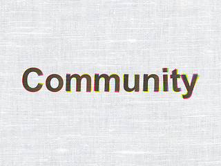 Image showing Social media concept: Community on fabric texture background