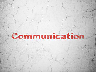 Image showing Advertising concept: Communication on wall background