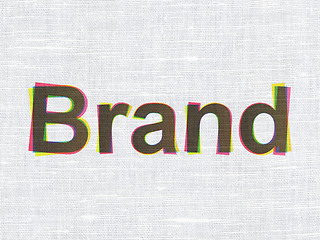 Image showing Marketing concept: Brand on fabric texture background