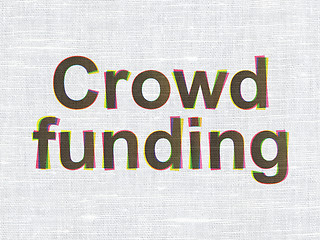 Image showing Business concept: Crowd Funding on fabric texture background