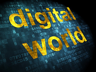 Image showing Data concept: Digital World on digital background