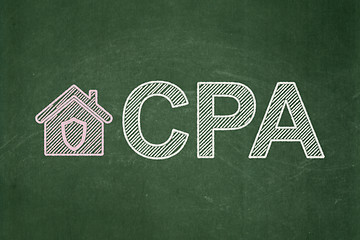 Image showing Business concept: Home and CPA on chalkboard background