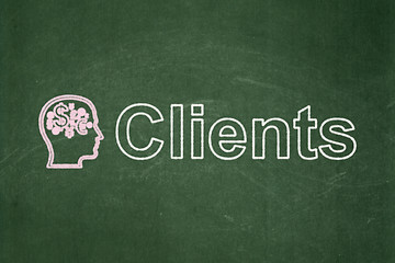 Image showing Finance concept: Head With Finance Symbol and Clients