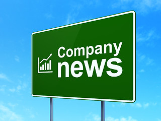 Image showing Company News and Growth Graph on road sign