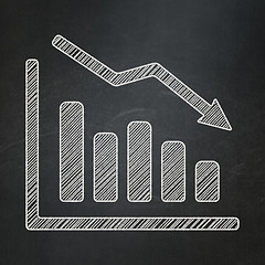 Image showing Advertising concept: Decline Graph on chalkboard background