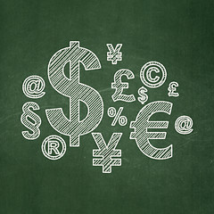 Image showing News concept: Finance Symbol on chalkboard background