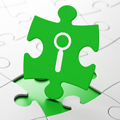 Image showing Web development concept: Search on puzzle background