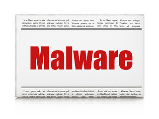 Image showing Protection concept: newspaper headline Malware