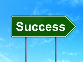 Image showing Business concept: Success on road sign background