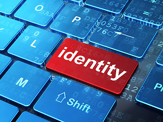 Image showing Safety concept: Identity on computer keyboard background