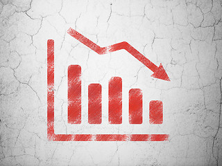 Image showing Marketing concept: Decline Graph on wall background