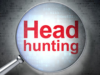 Image showing Business concept: Head Hunting with optical glass