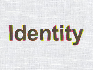 Image showing Security concept: Identity on fabric texture background