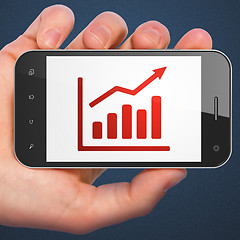 Image showing Advertising concept: Growth Graph on smartphone