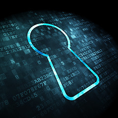 Image showing Information concept: Keyhole on digital background