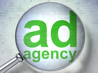 Image showing Marketing concept: Ad Agency with optical glass