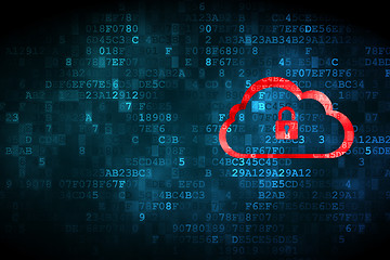 Image showing Cloud With Padlock on background