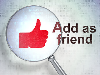 Image showing Social network concept: Thumb Up and Add as Friend