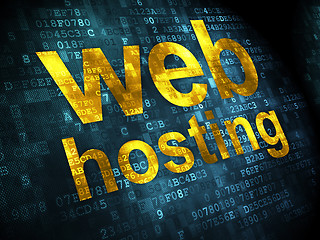 Image showing SEO web design concept: Web Hosting on digital background