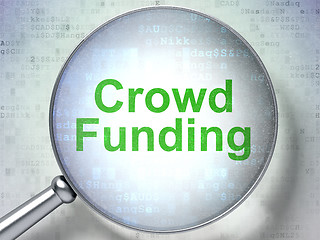 Image showing Business concept: Crowd Funding with optical glass