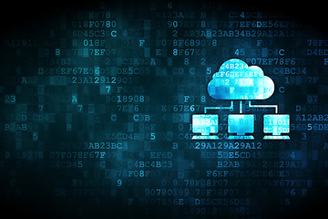 Image showing Cloud computing concept: Cloud Network on digital background