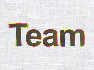 Image showing Business concept: Team on fabric texture background