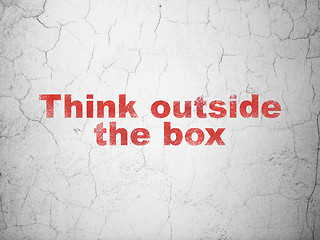 Image showing Education concept: Think outside The box on wall background
