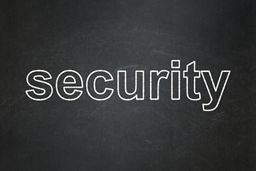 Image showing Security on chalkboard background