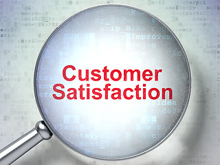 Image showing Marketing concept: Customer Satisfaction with optical glass
