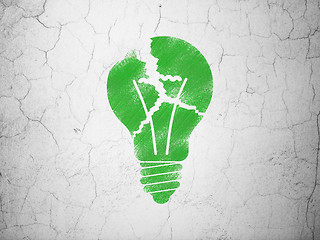 Image showing Business concept: Light Bulb on wall background