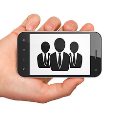 Image showing Marketing concept: Business People on smartphone