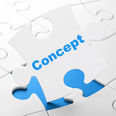 Image showing Advertising concept: Concept on puzzle background