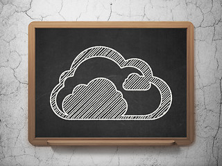 Image showing Cloud computing concept: Cloud on chalkboard background