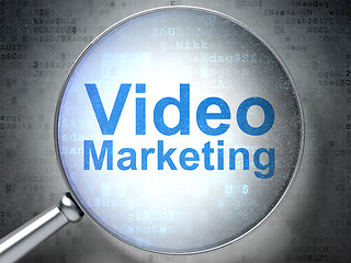 Image showing Business concept: Video Marketing with optical glass