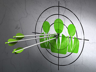 Image showing News concept: arrows in Business People target on wall