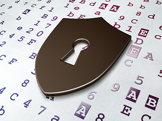 Image showing Security concept:  Shield With Keyhole on Hexadecimal