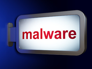Image showing Protection concept: Malware on billboard background