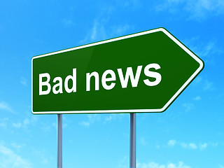 Image showing News concept: Bad News on road sign background