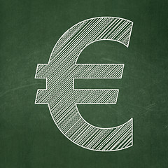 Image showing Currency concept: Euro on chalkboard background