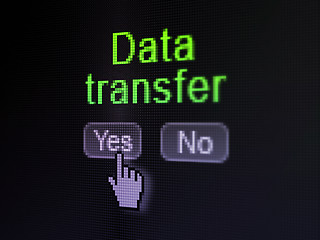 Image showing Data concept: Data Transfer on digital computer screen