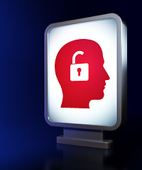 Image showing Business concept: Head With Padlock on billboard background