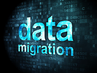 Image showing Information concept: Data Migration on digital background