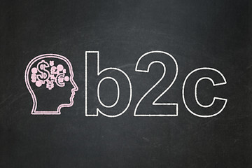 Image showing Business concept: Head With Finance Symbol and B2C