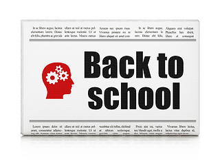 Image showing Education concept: newspaper with Back to School and Head